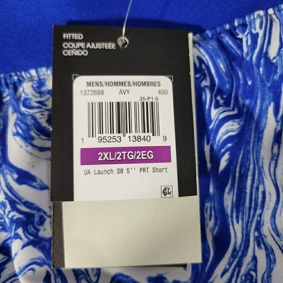 Under Armour Launch Shorts Mens Size XXL 2XL Running Athletic 5" Blue Print NWT - Picture 10 of 14